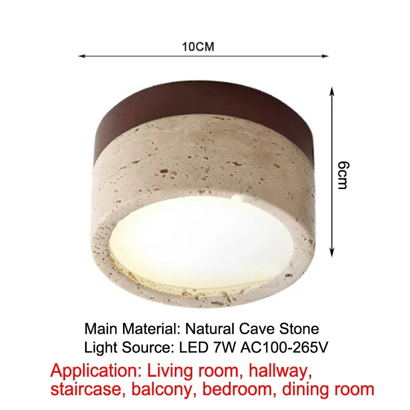 Minimalist Natural Stone Flush-Mount Light for Calm, Modern Interiors