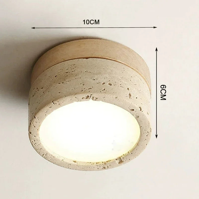 Minimalist Natural Stone Flush-Mount Light for Calm, Modern Interiors
