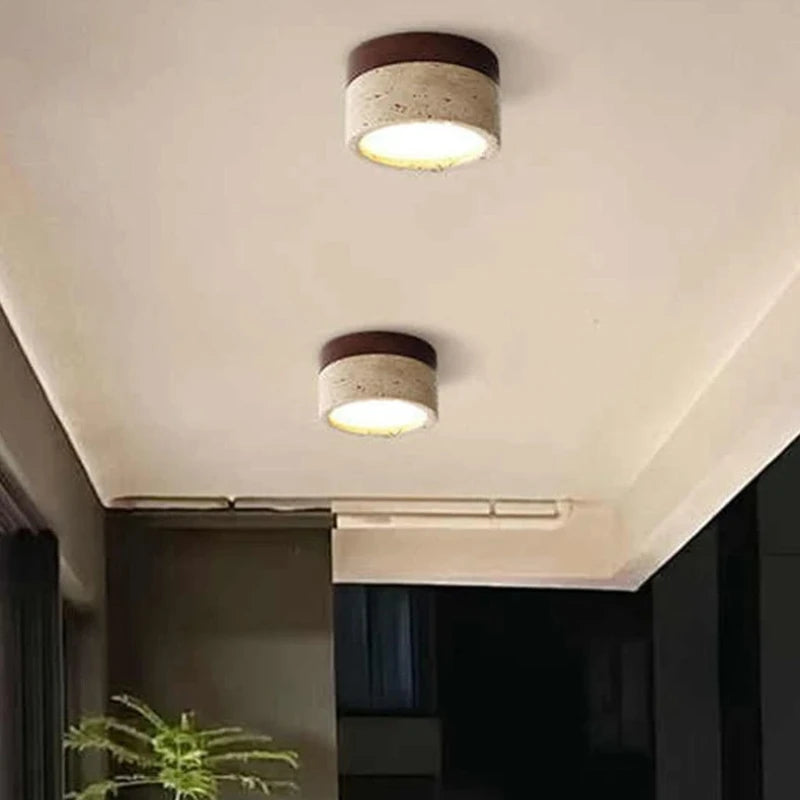 Minimalist Natural Stone Flush-Mount Light for Calm, Modern Interiors