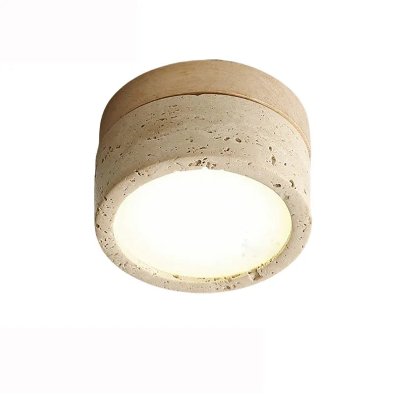 Minimalist Natural Stone Flush-Mount Light for Calm, Modern Interiors