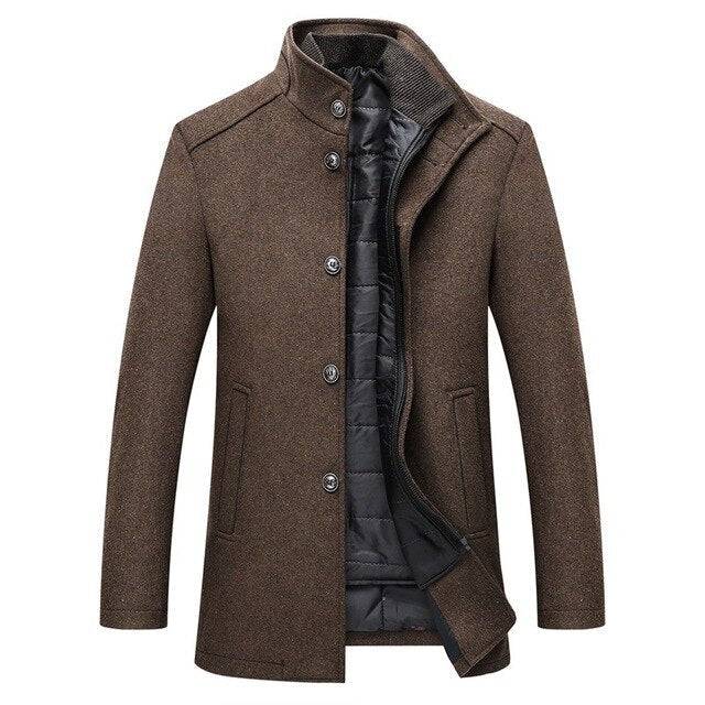 Single Breasted Thick Wool Coat - Saint Drako